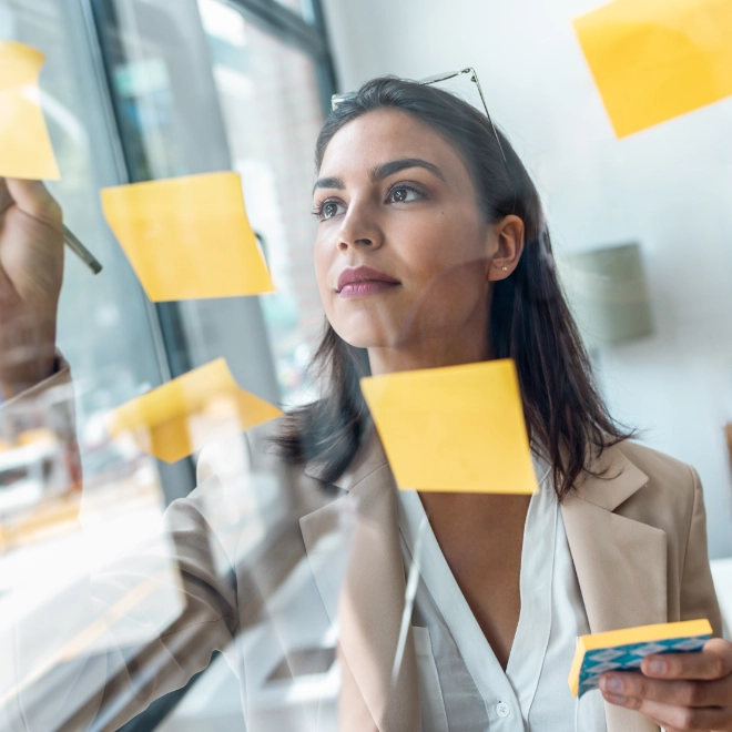 planning through sticky notes 